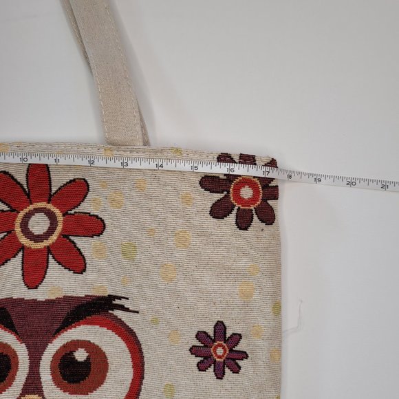 Large Canvas Owl Tote Bag - Picture 5 of 8